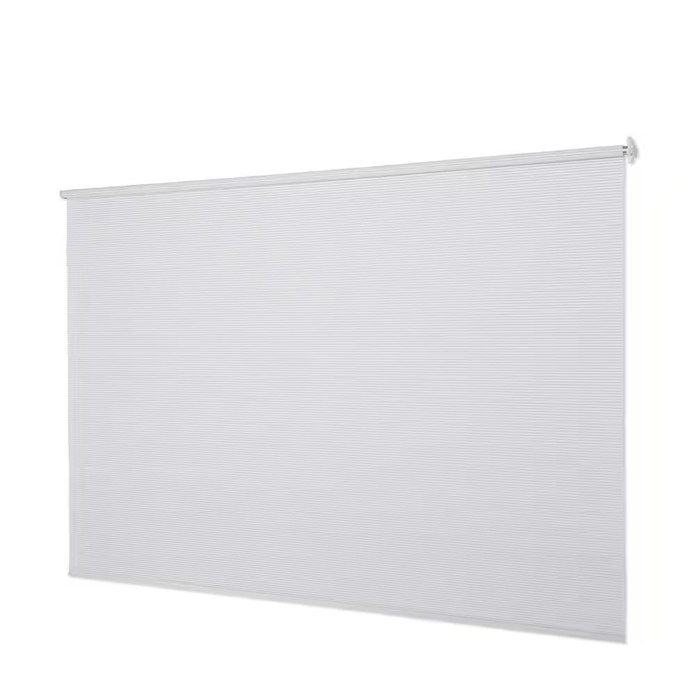 White Wheel-Operated Light Filtering PVC Exterior Shade 96 In. W X 72 In. L