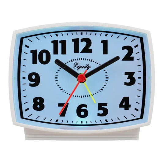 3 In. Tall Electrical Analog White Alarm Clock with Backlight