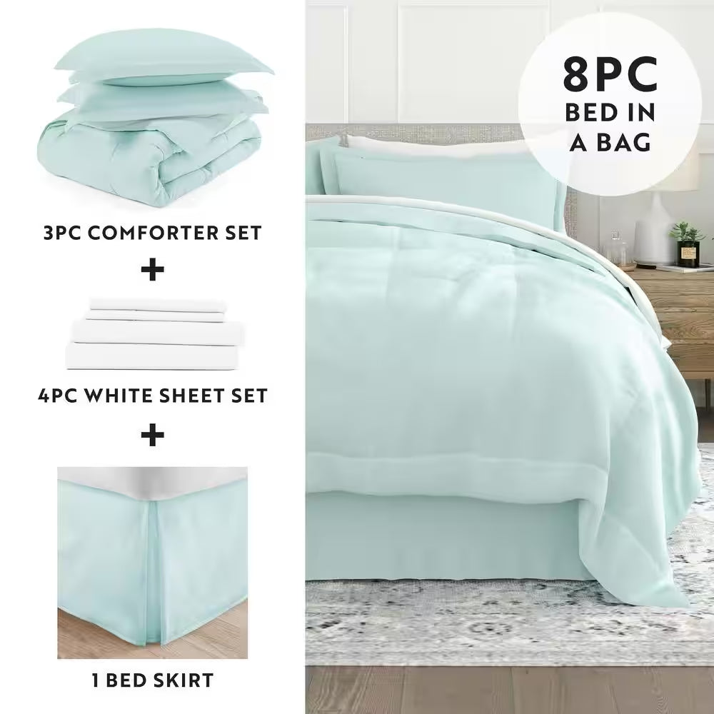 Performance 8-Piece Gray Queen Comforter Set