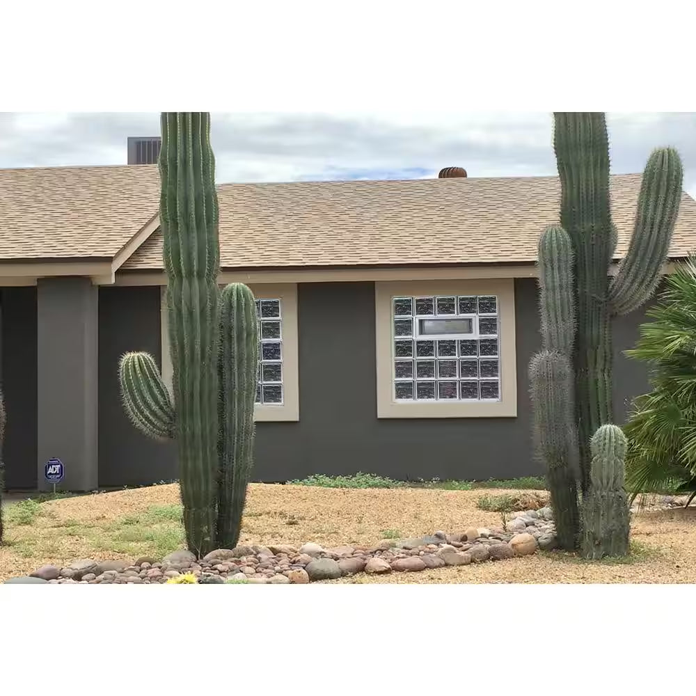 31 In. X 21.25 In. X 3.125 In. Frameless Wave Pattern Vented Glass Block Window