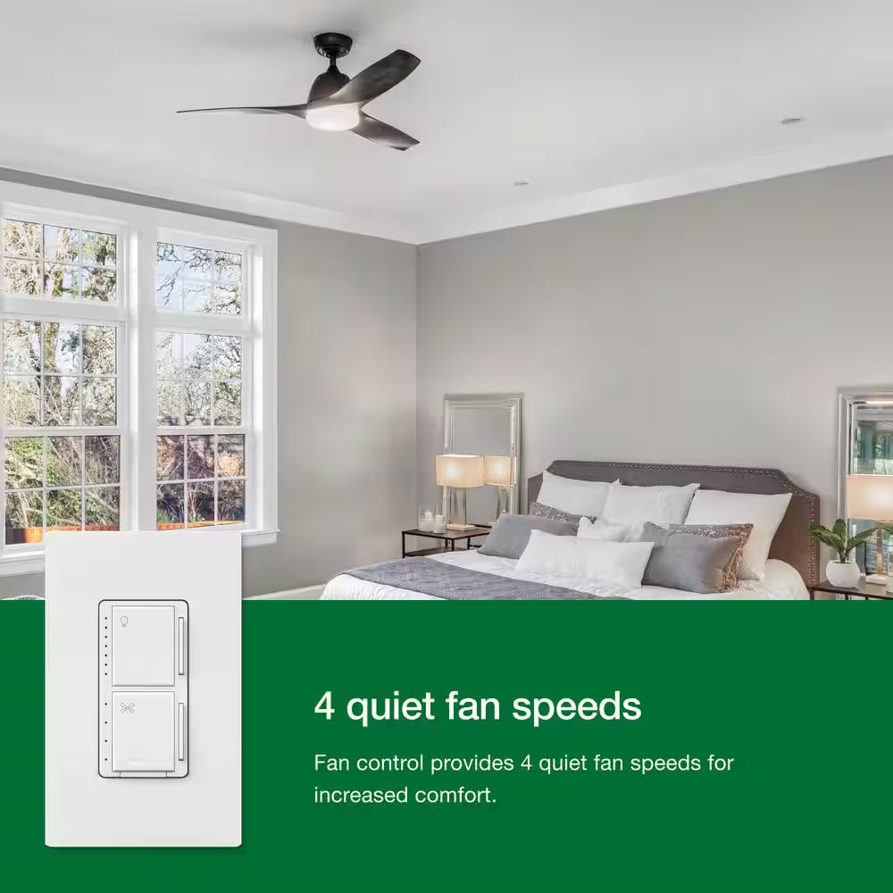 Maestro Fan Control and Light Dimmer for Dimmable LED and Incandescent Bulbs, 75W/Single-Pole, White (MACL-LFQH-WH)