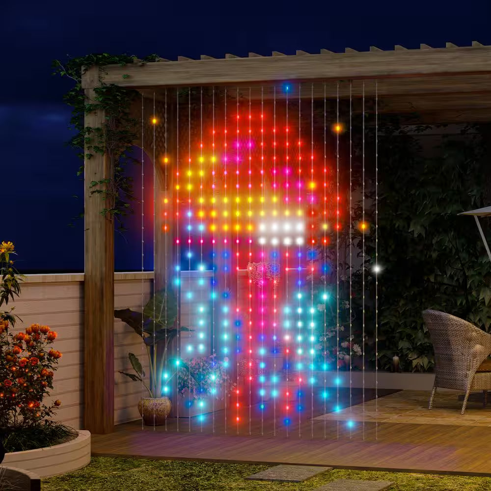 520 LED Leads 6.5 Ft. Indoor Plug-In Integrated LED Novelty Curtain Lights LED String -Light