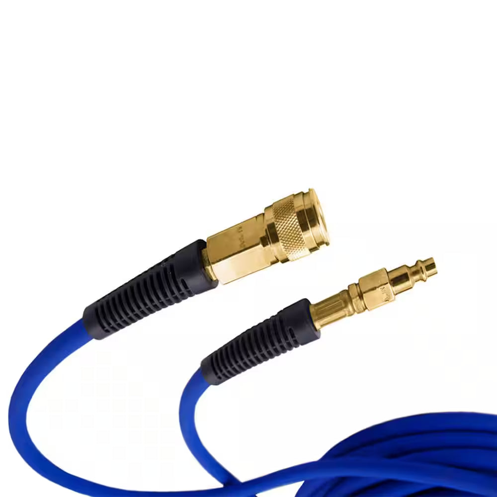 1/4 In. X 50 Ft. PVC / Rubber Hybrid Air Hose with Brass 1/4 In. NPT Industrial Fitting and Universal Coupler