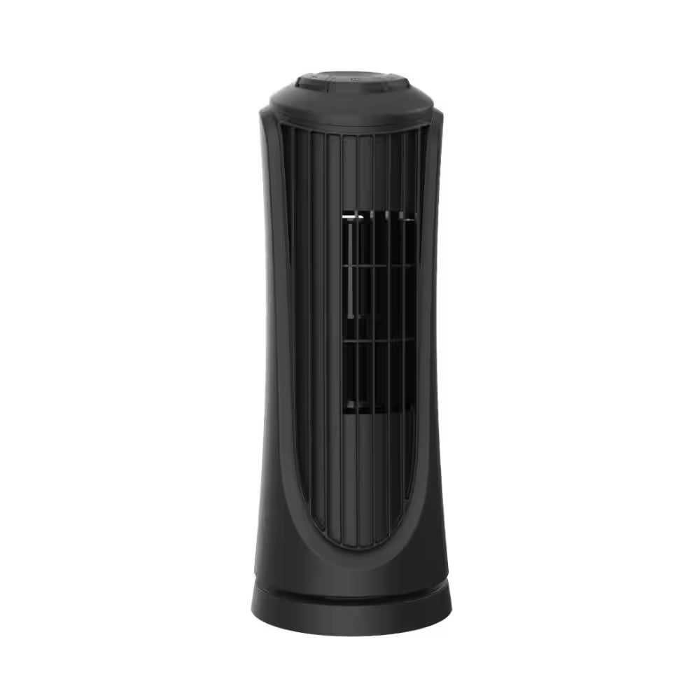 14 In. Oscillating Personal Desk Tower Fan in Black
