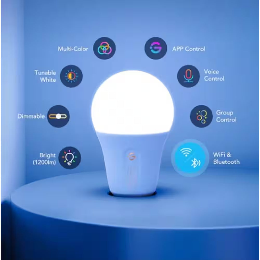 RGBIC Smart Integrated LED 24.6 Ft. Strip Light with 36 Watt Equivalent RGBWW Smart Light Bulb