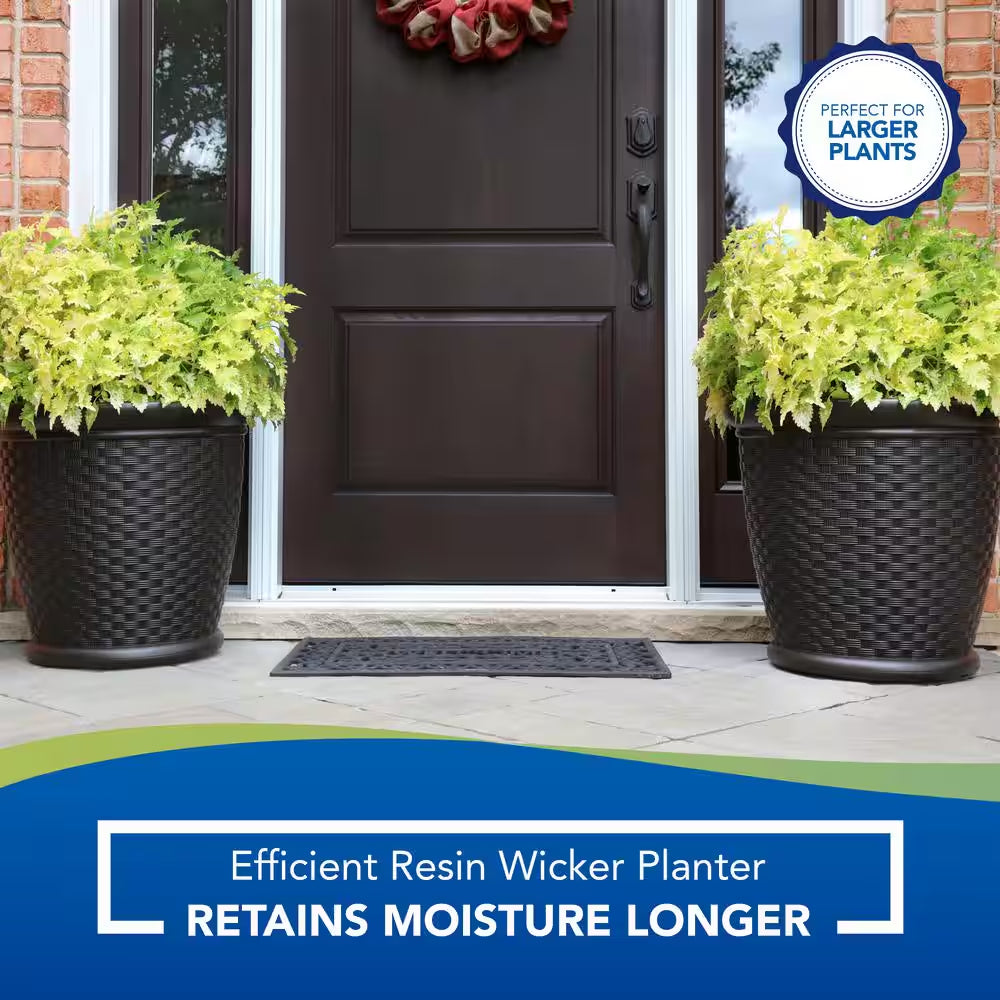 Sonora 22 In. round Java Blow Molded Plastic Planter (2-Pack)