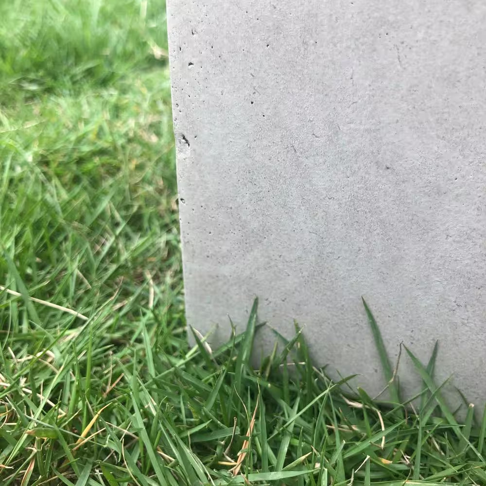 20 In. Tall Weathered Concrete Lightweight Durable Modern Square Outdoor Planter