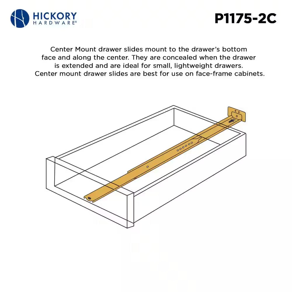23-5/16 In. Multiple Length Bottom Mount Mono Rail Drawer Slide (1-Pack)