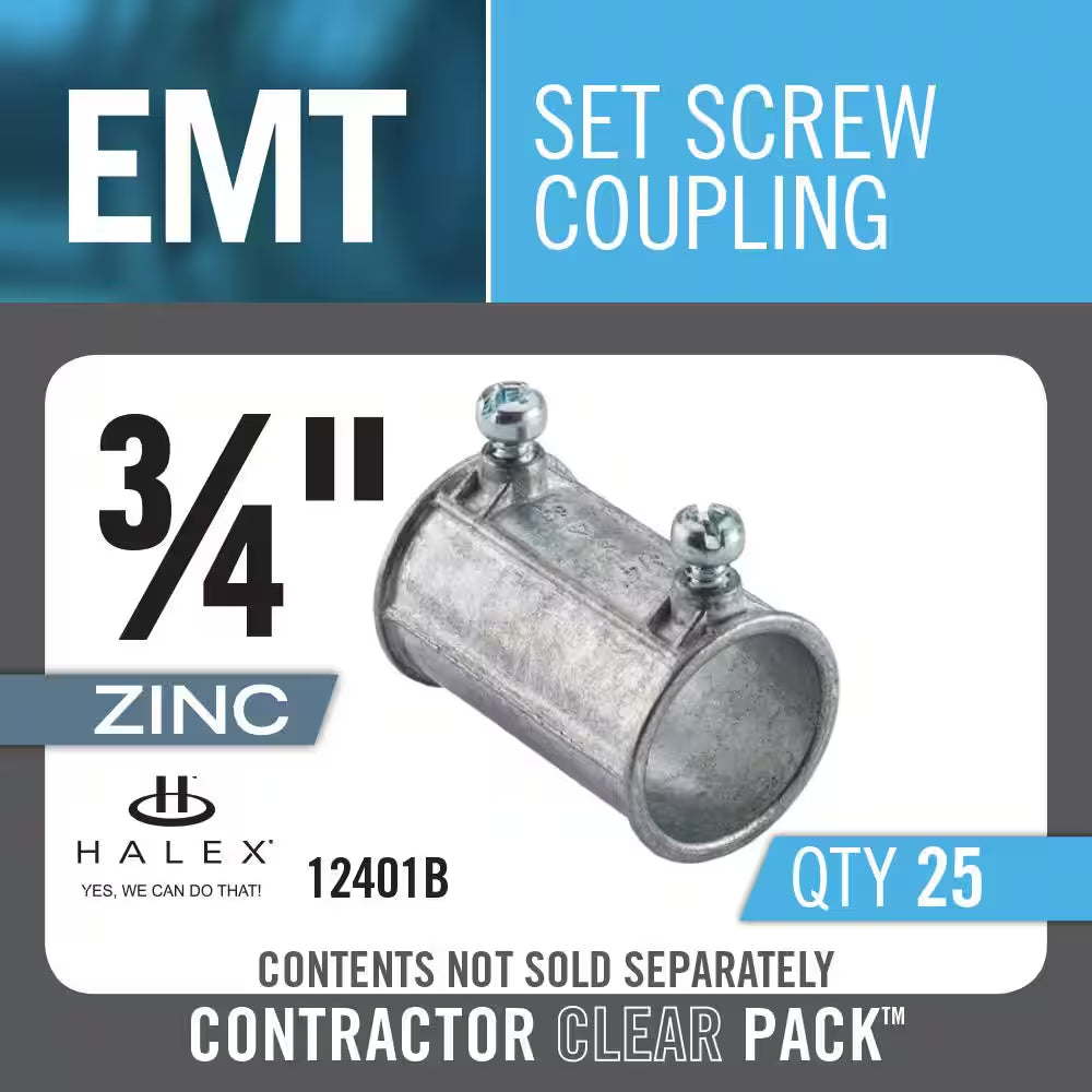 3/4 In. Electrical Metallic Tube (EMT) Set-Screw Coupling (25-Pack)