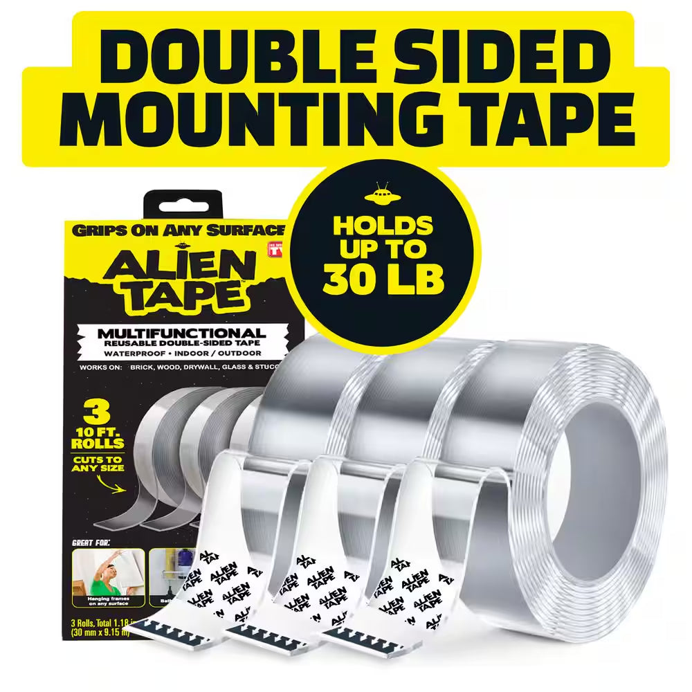 Alien Tape 10 Ft. Multi-Surface Tape Reusable Double-Sided (3-Pack)