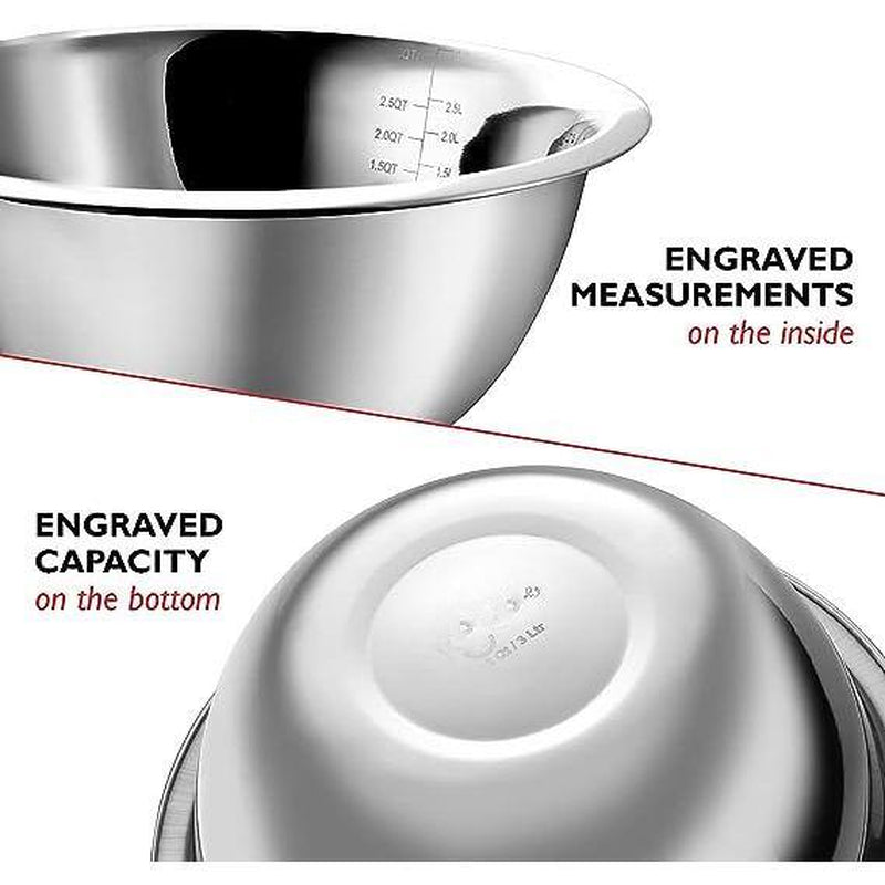 Nest plus 14-Piece Stainless Steel Kitchen Baking Mixing Bowl Set W/Measuring Cups