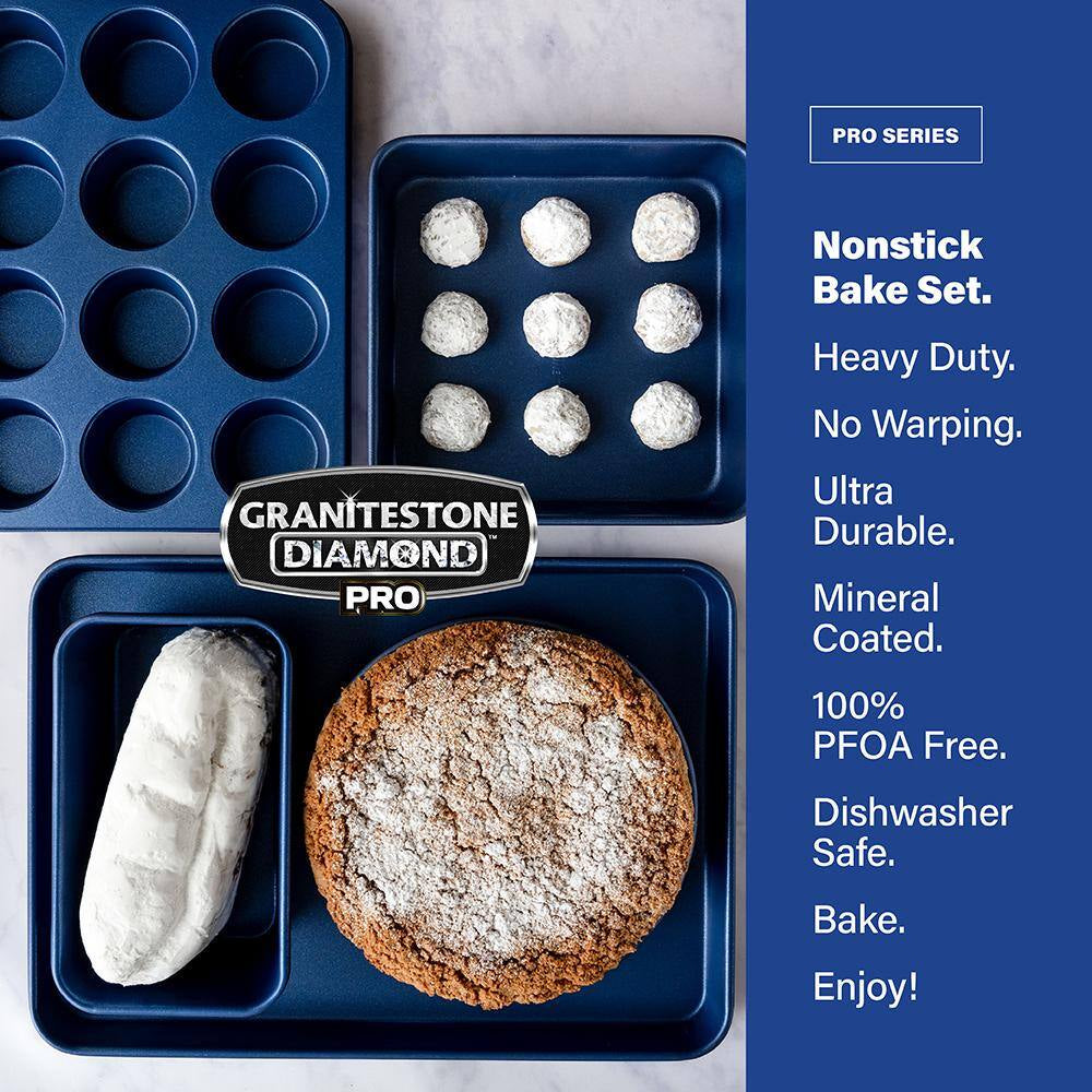 Pro Classic Blue 5-Piece Titanium and Diamond Infused Non-Stick Bakeware Set