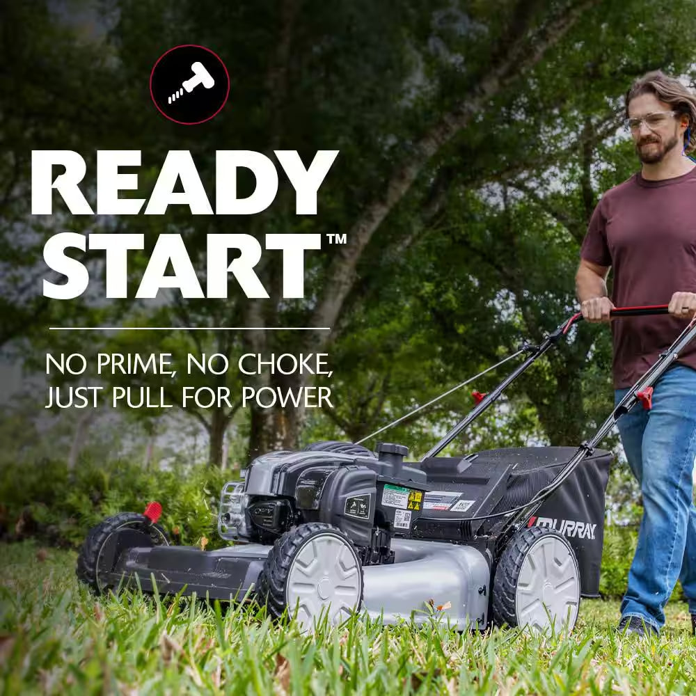 21 In. 140 Cc Briggs and Stratton Walk behind Gas Push Lawn Mower with Height Adjustment and with Mulch Bag