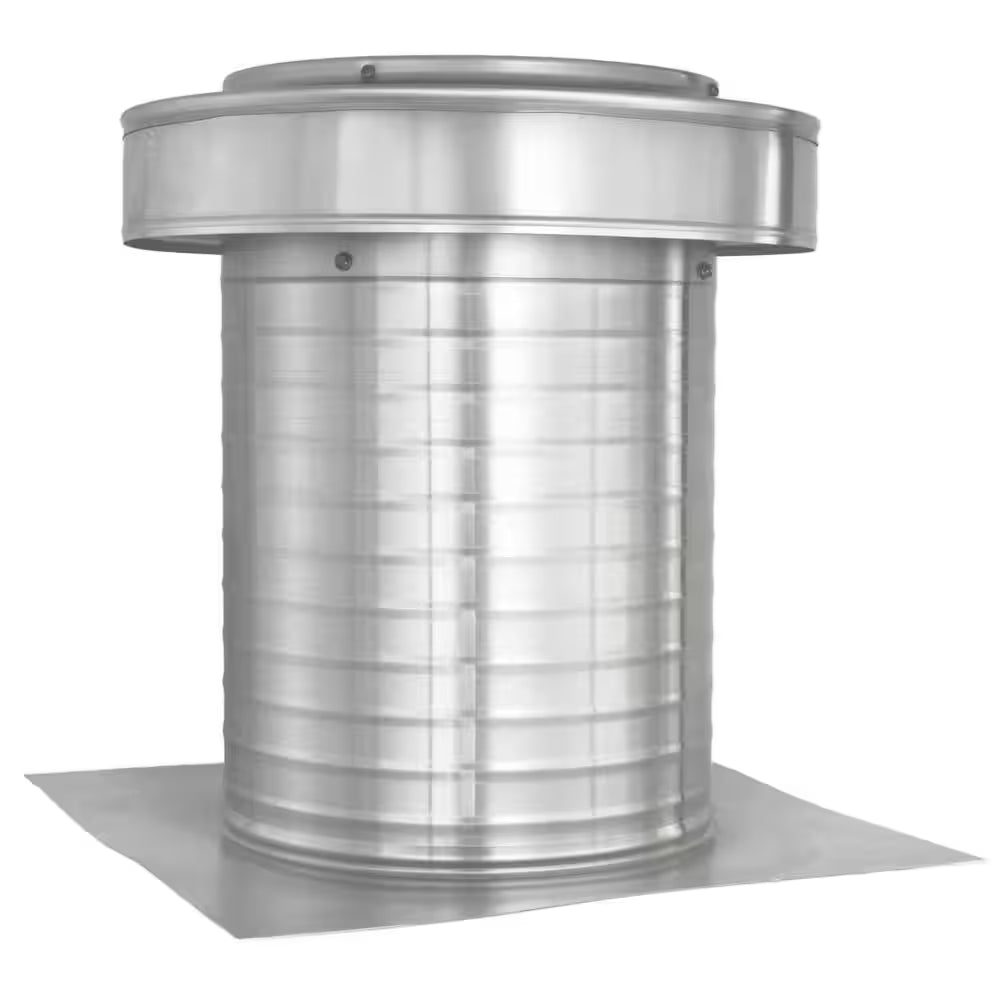 Keepa Vent 10 In. Dia 78 Sq. In. NFA Aluminum Finish Static Roof Vent for Flat Roofs with 11 In. High Collar