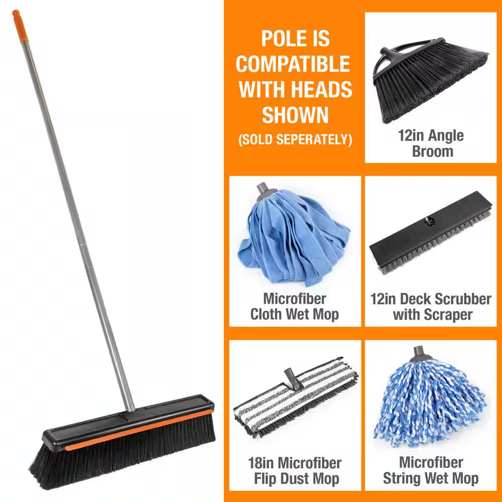 18 In. Interchangeable Push Broom with Squeegee Blade Head