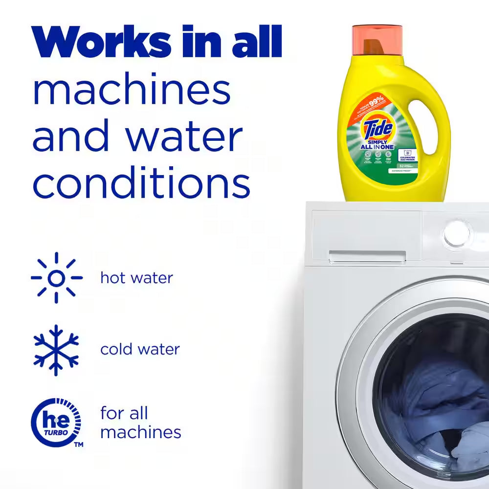 Simply All in One Daybreak Fresh Scent Liquid Laundry Detergent, 89-Loads, 117 Fl. Oz.