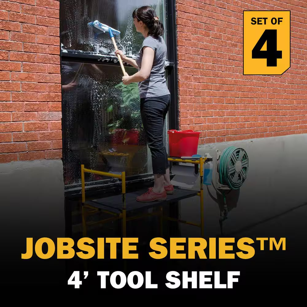 Jobsite Series Baker 4.1 Ft. H X 3.4 Ft. W X 1.8 Ft. D Mini Scaffold Platform with Wheels, Tool Shelf, 500 Lbs. Capacity