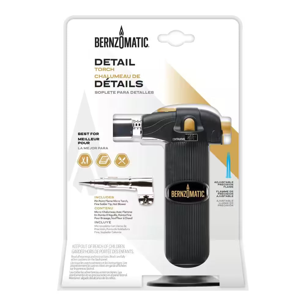 Butane Detail Torch with Soldering Tip, Trigger Ignition and Flame Lock