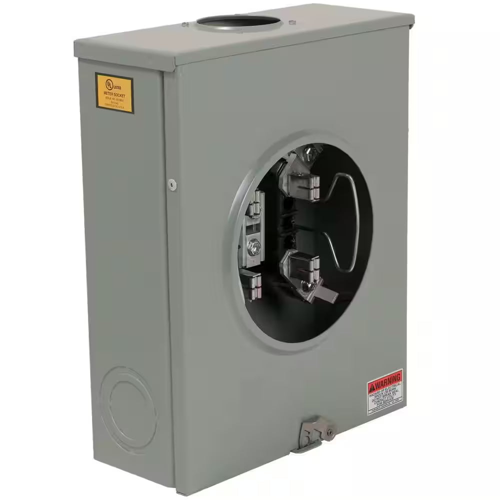 200 Amp Ringless-Horn Bypass Overhead or Underground Meter Socket with Tri-Plex Grounding