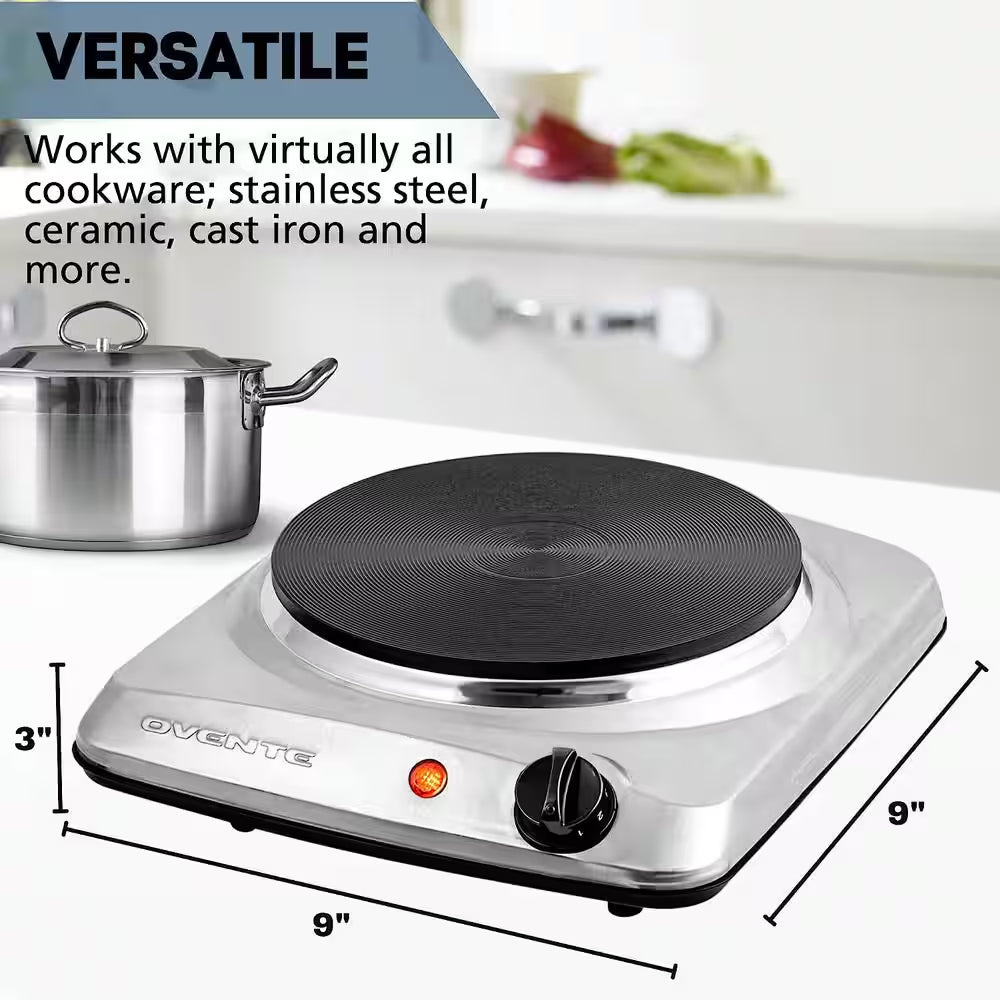 Single Burner 7.25 In. Silver Hot Plate