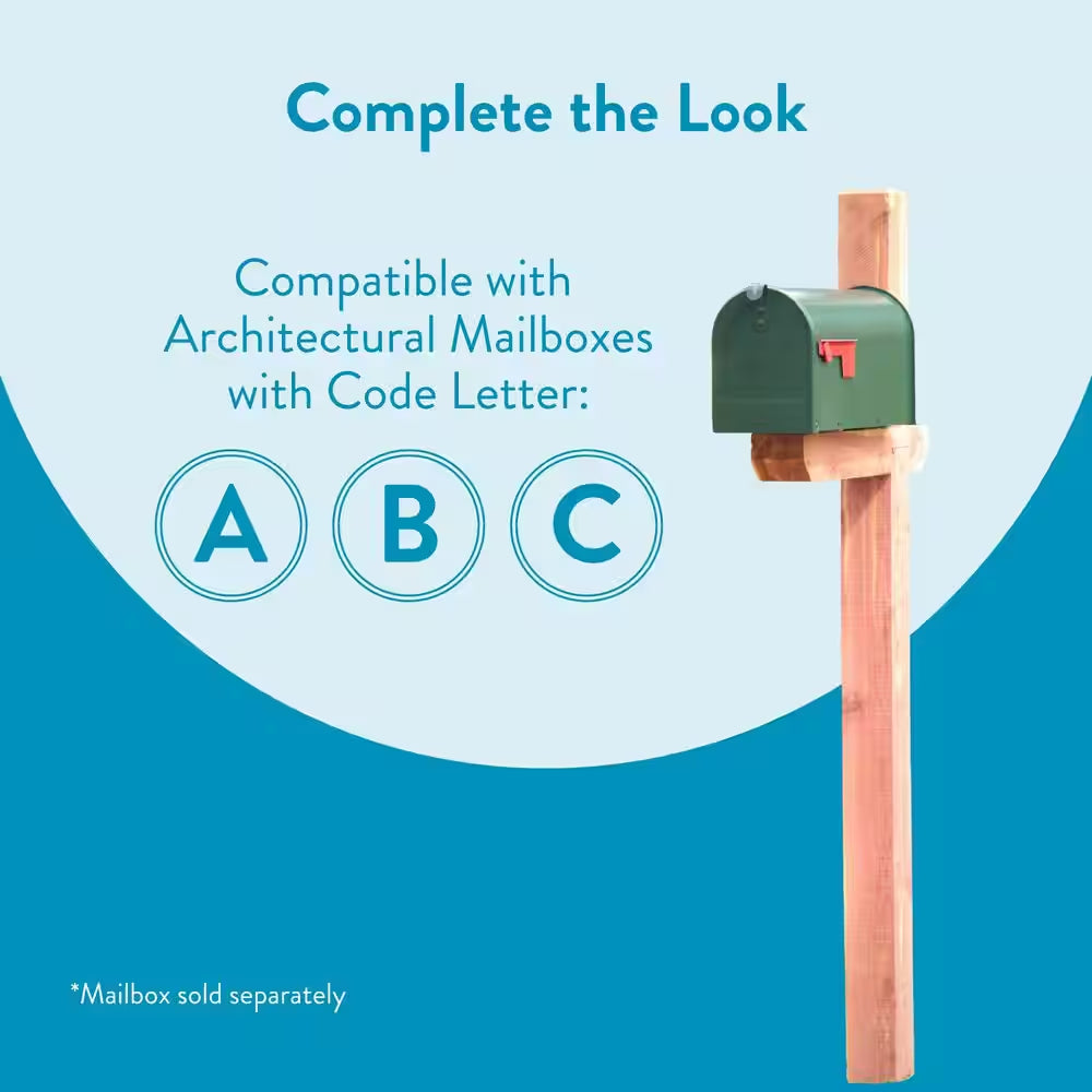 Cedar Deluxe, Drive-In, Crossarm, Mailbox Post Kit, Natural