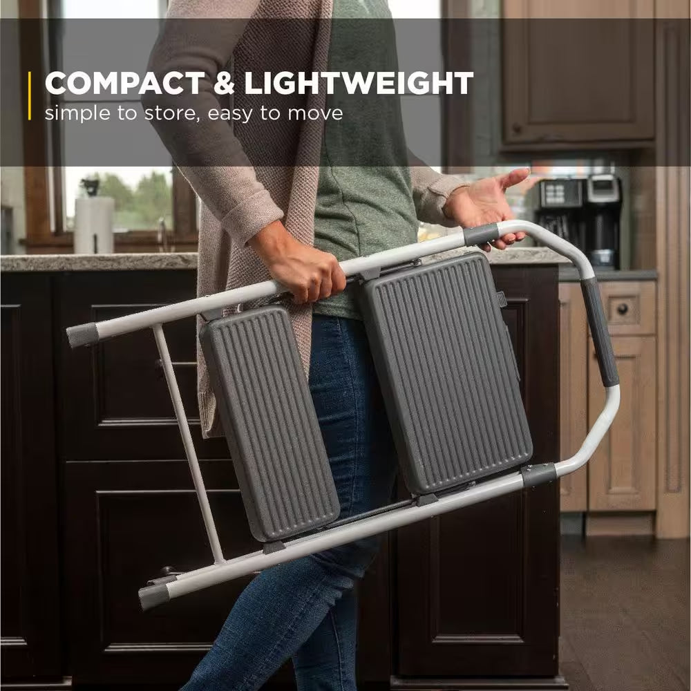 2-Step Compact Steel Step Stool, 225 Lbs. Load Capacity Type II Duty Rating (8Ft. Reach Height)