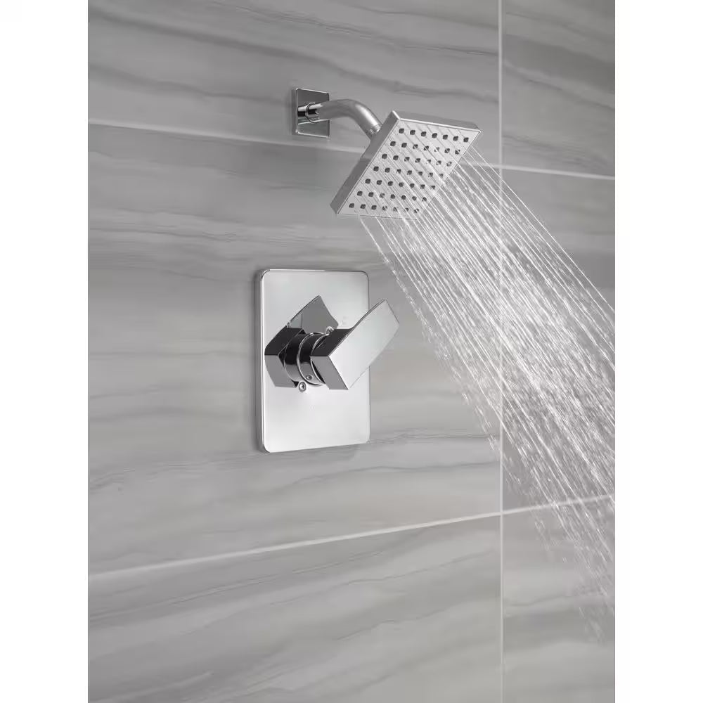 Modern Angular 1-Handle Wall Mount Shower Only Trim Kit in Chrome (Valve Not Included)
