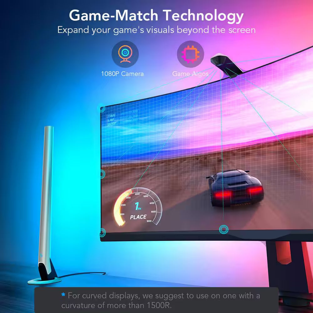 Dreamview G1 Pro RGBIC Smart Gaming Kit Integrated LED Strip Light with Two Light Bars