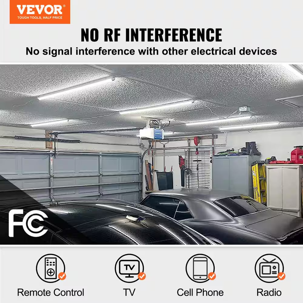 LED Ceiling Light 8 Ft. 80-Watt Equivalent Integrated LED Light 11000LM with ON/OFF Switch for Garage Home 10-Pack White