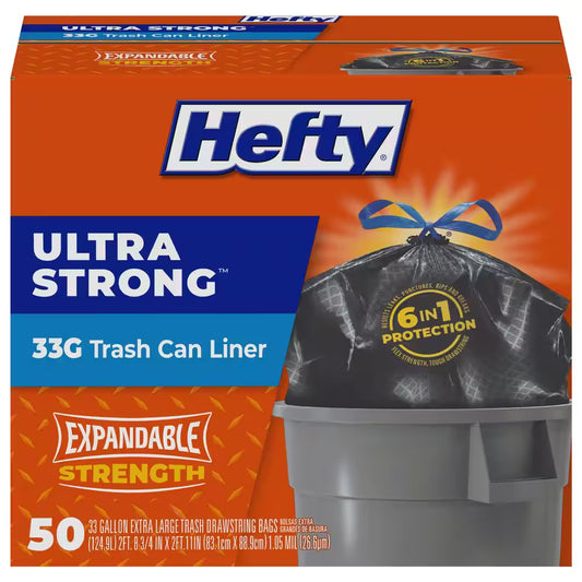 Ultra Strong Draw String 33 Gal. Trash Bags (50-Count)