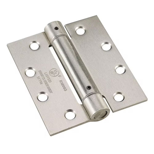 4 In. X 4-1/2 In. Brushed Nickel Self Closing Full Mortise Spring Hinge