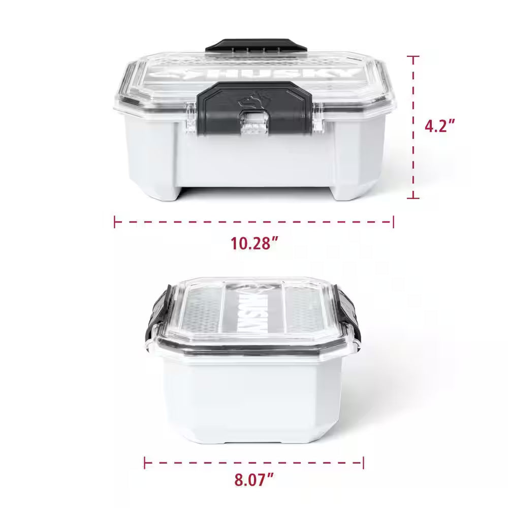 0.8 Gal. Compact Pro Duty Waterproof White Tote (4-Pack)
