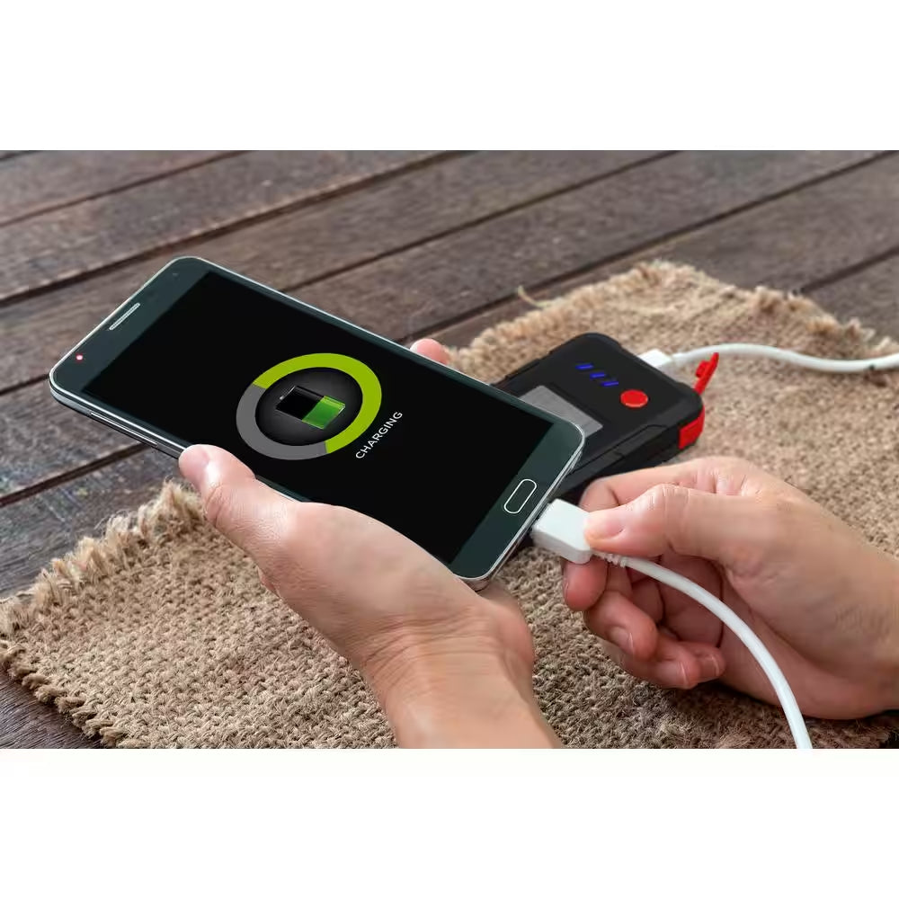 1600 Peak Amp Automotive Lithium Jump Starter, Portable Power - 15W USB-A & USB-C