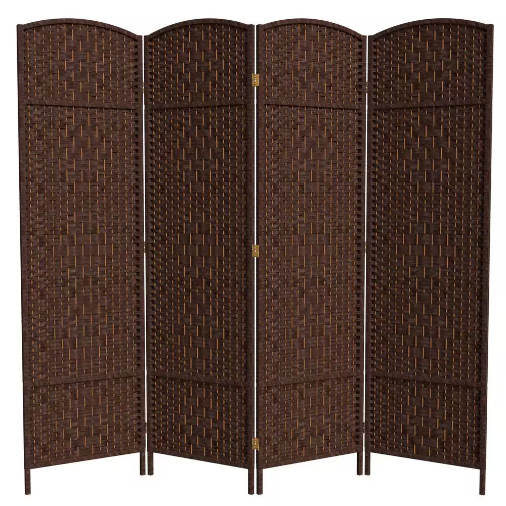 6 Ft. Dark Mocha 4-Panel Room Divider