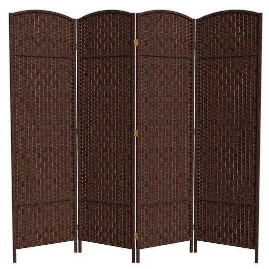 6 Ft. Dark Mocha 4-Panel Room Divider