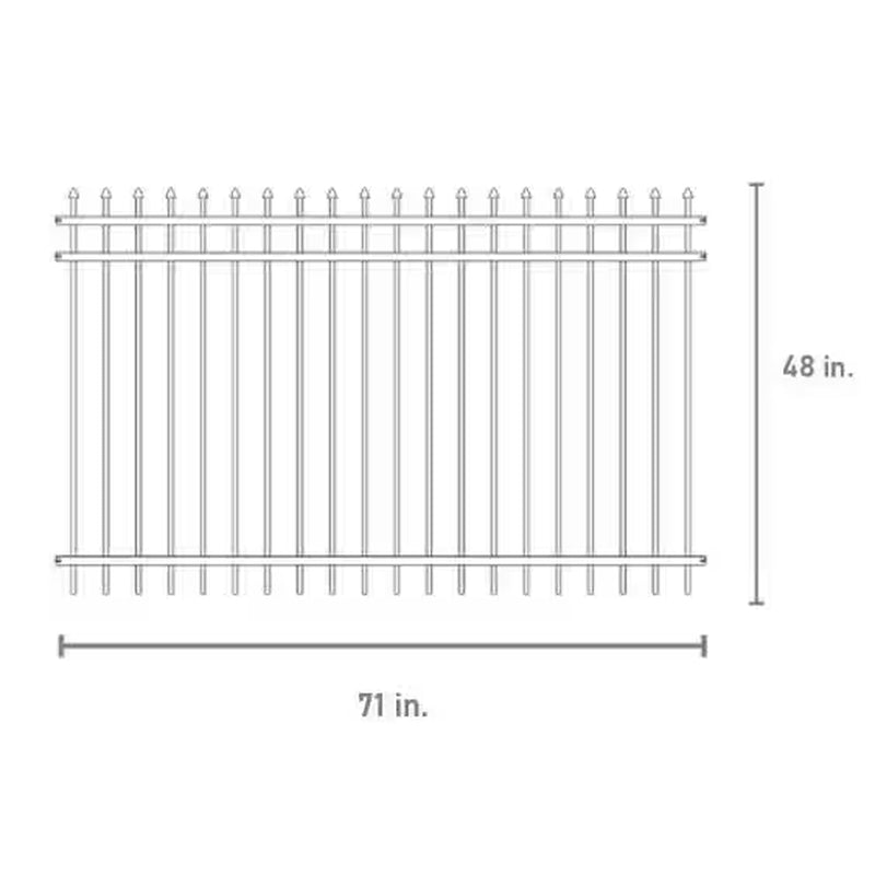 4 Ft. H X 6 Ft. W Athens Pressed Spear Design Gloss Black Aluminum Fence Panel