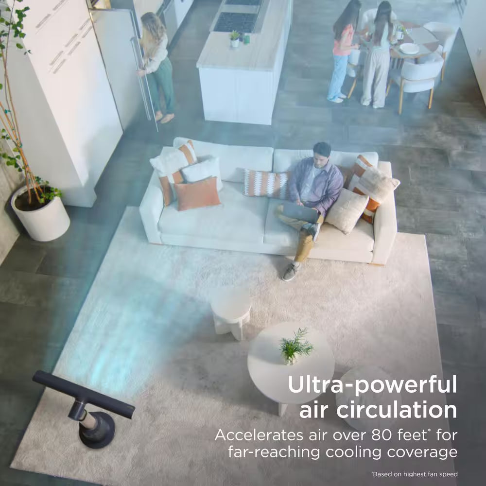 Turboblade 31.5In. 10 Speed Ultra-Powerful Bladeless Tower Fan in Charcoal 180° Oscillation, Pivots and Twists