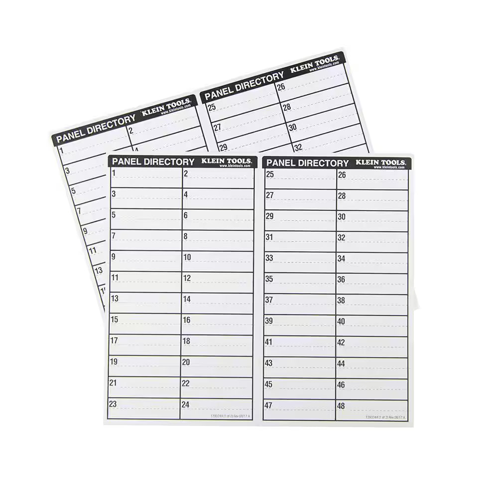 Wire Markers-Household Electric Panel W/Directory