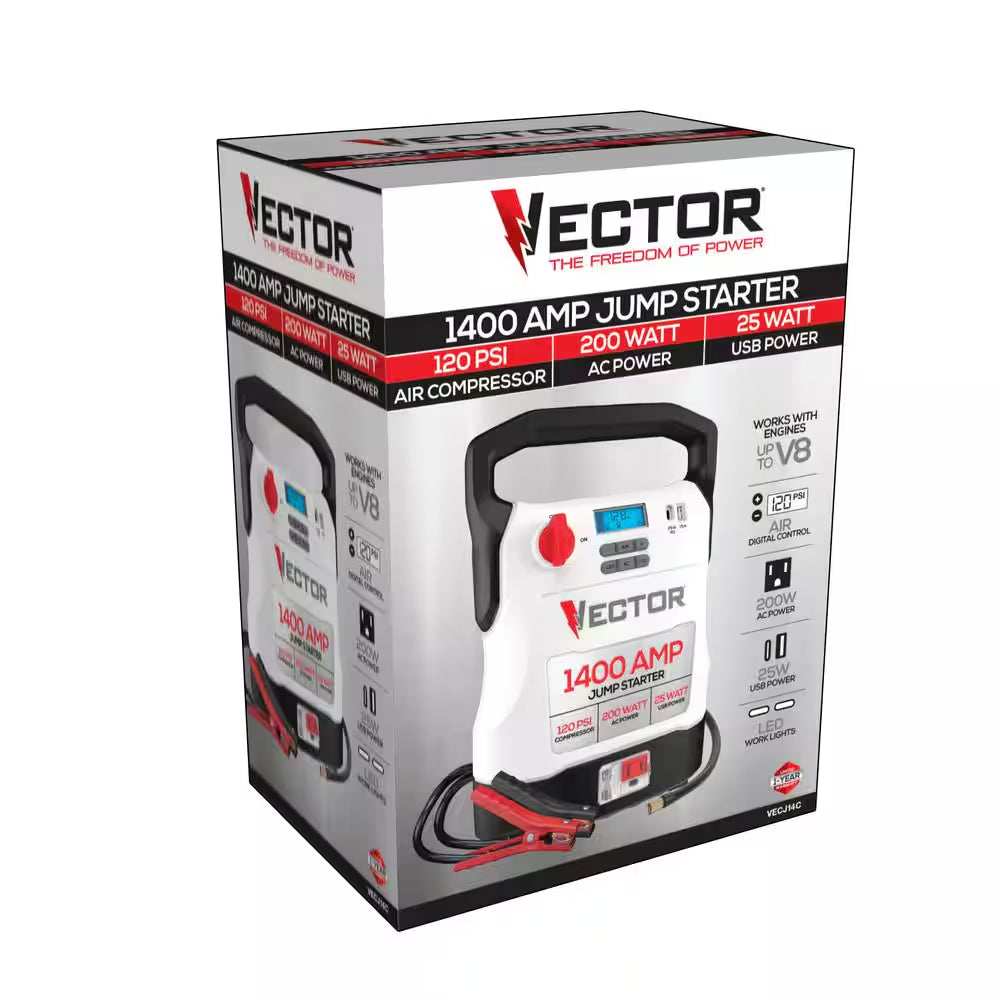 1400 Amp Jump Starter, Compressor, USB and AC Power