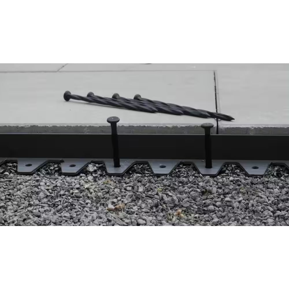 Flexi-Pro 48 In. X 2.25 In. X 1.75 In. Black PVC Paver Edging - 24 Ft. (6-Pieces of 48 In.) Pro Grade with 24-Spikes