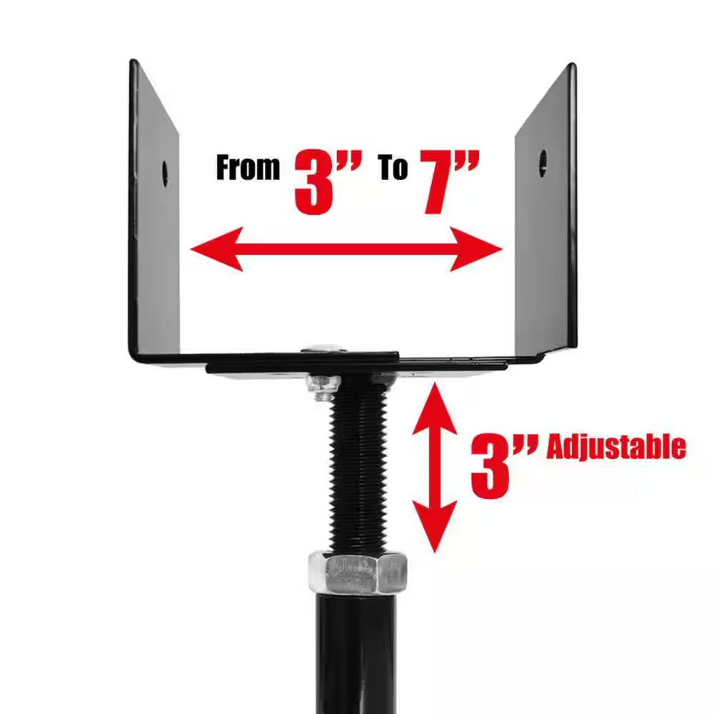 Adjustable Deck Support Multi-Format 33-66 Black (Pack of 2 Units)