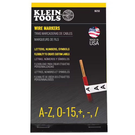 Wire Marker Book-Black Letters, Numbers and Symbols