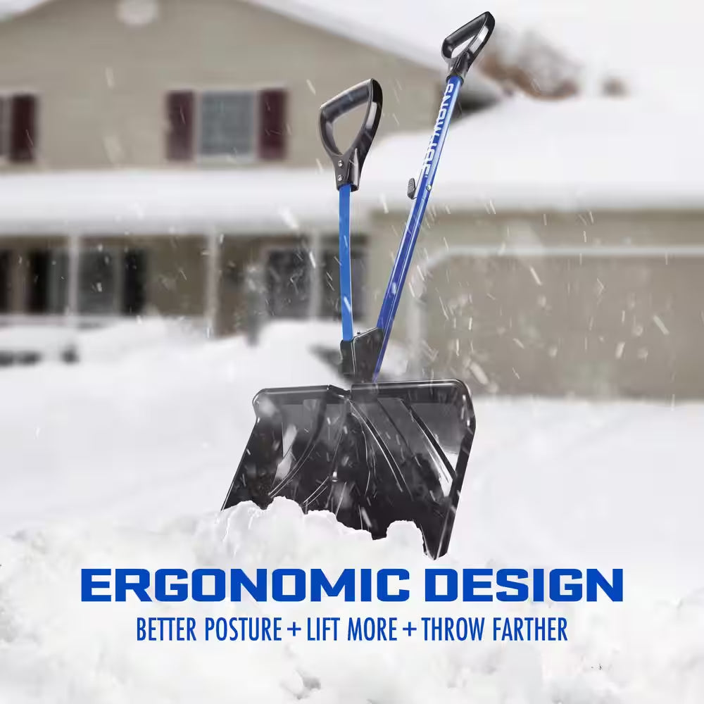 41.3 In. Shovelution Strain-Reducing Snow Shovel with Spring-Assist Metal Handle and 18 In. Aluminum Wear Strip Blade