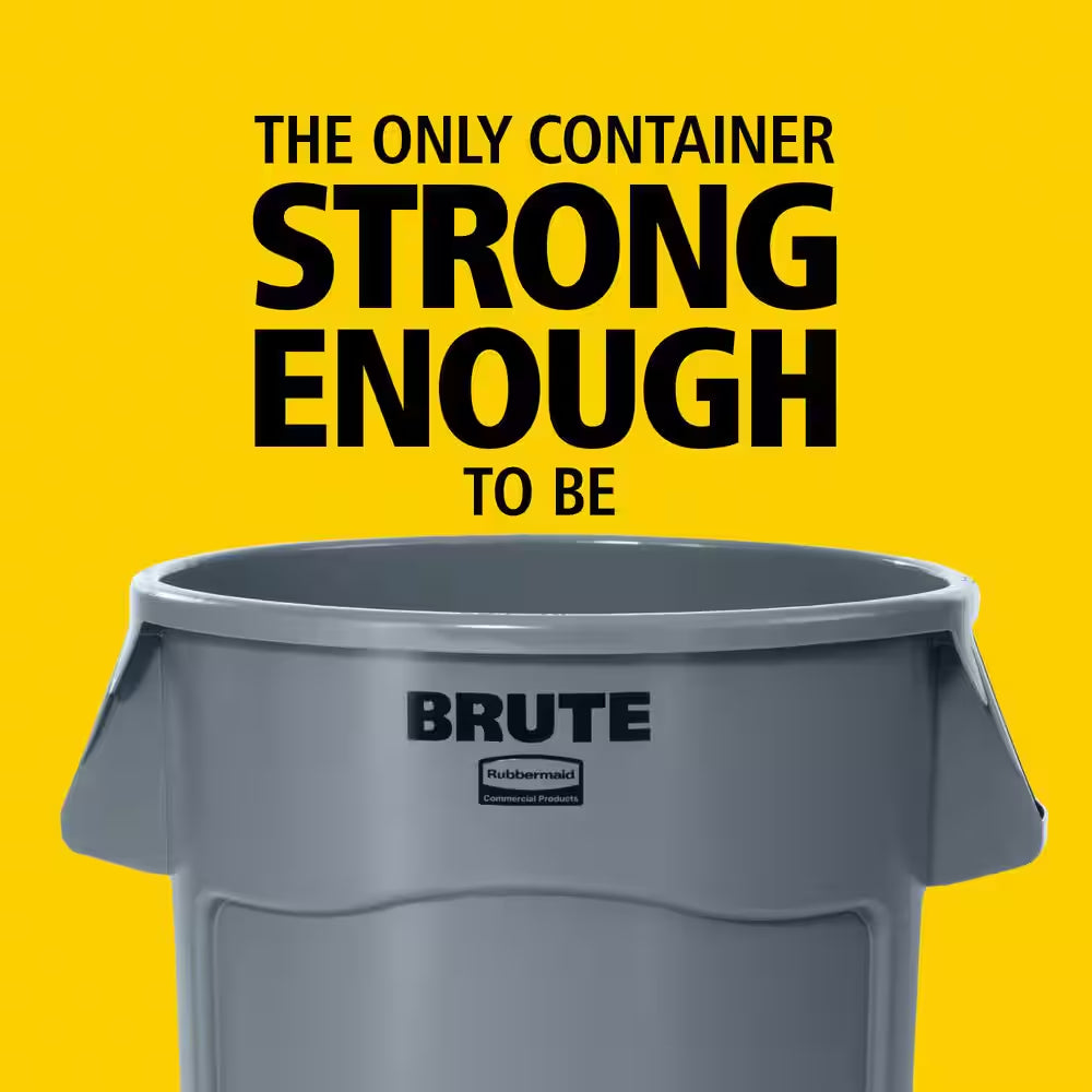 BRUTE 20 Gal. Grey Vented Plastic Outdoor Trash Can with Lid for Restaurants/Offices/Warehouses/Commercial Environments
