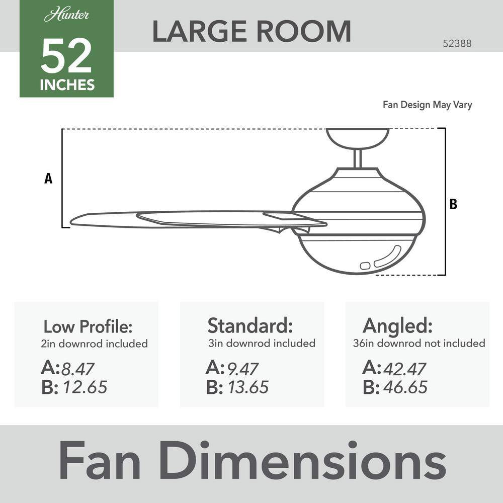 Dempsey 52 In. Indoor Matte Black Ceiling Fan with Remote and Light Kit Included