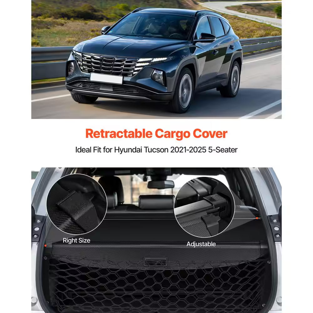 Retractable Cargo Cover, Upgraded Carbon Fiber Texture Trunk Cover, Anti-Peeping Luggage Privacy Shield