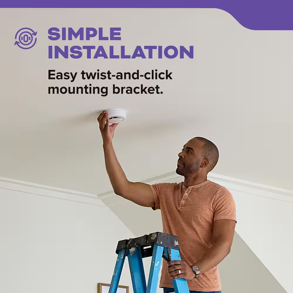 10-Year Battery and Hardwired Smoke and Carbon Monoxide Detector, Interconnectable and LED Warning Lights, 30CUA10