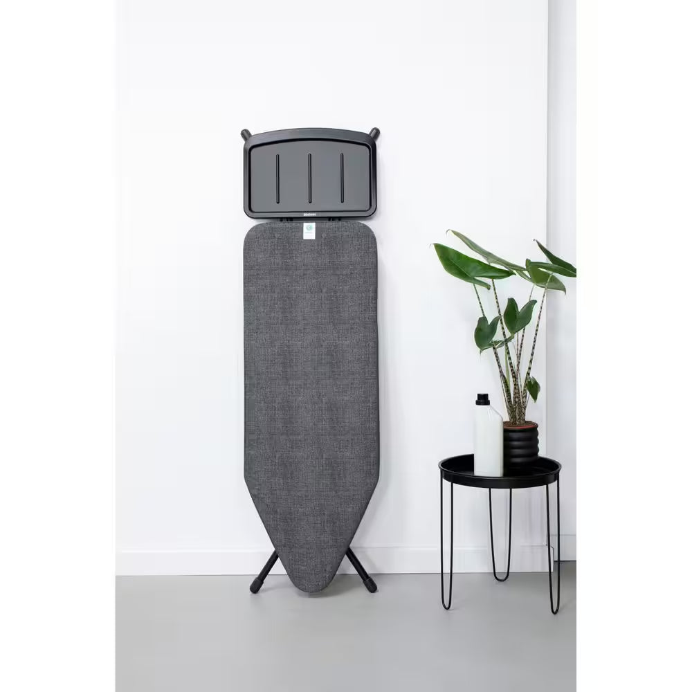 Ironing Board C 49 X 18 in with Solid Steam Unit Holder, Denim Black Cover and Black Frame