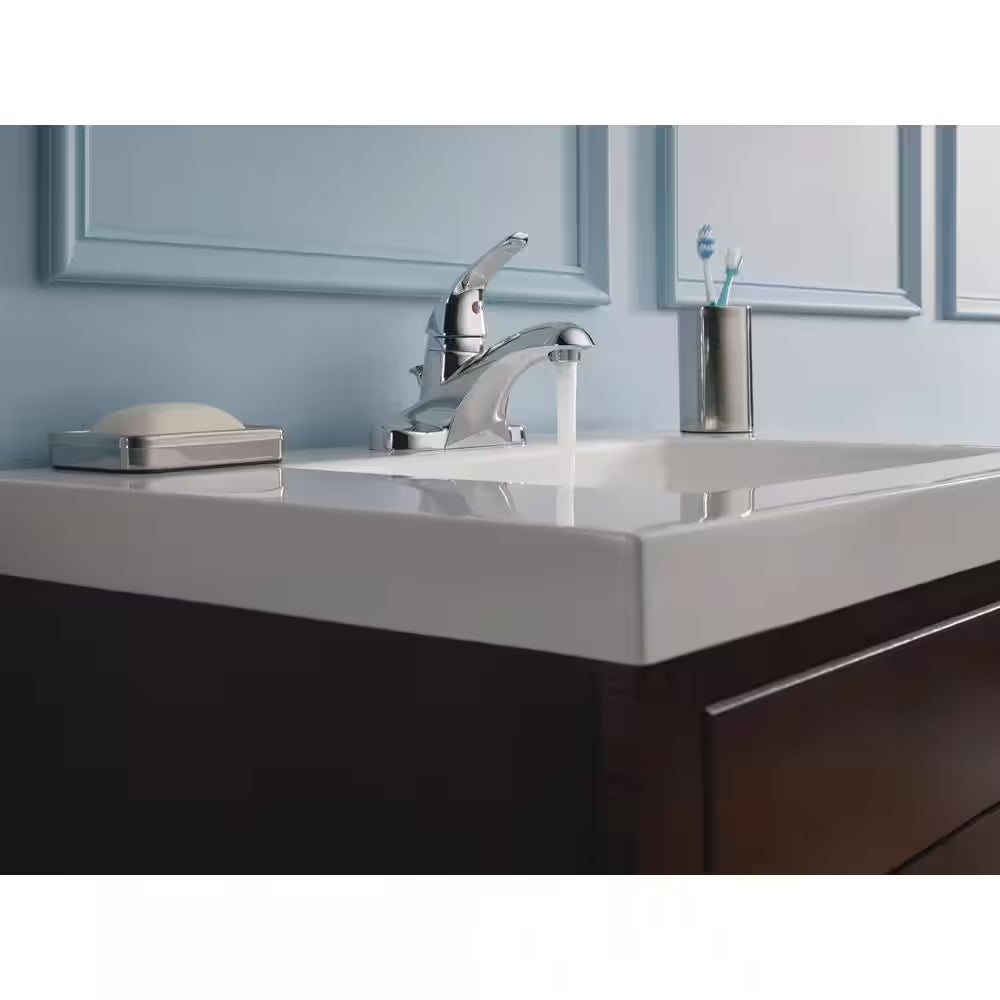 Foundations 4 In. Centerset Single Handle Bathroom Faucet in Polished Chrome