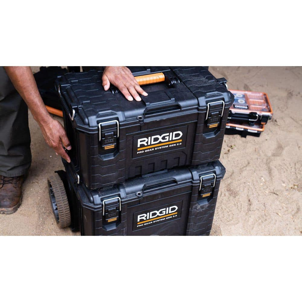 Pro Gear System Gen 2.0 Stackable Durable 22 In. Modular Tool Box Storage with Heavy Duty Latches and Handles